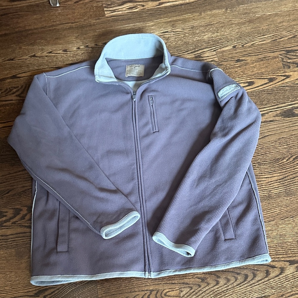 Gray and Blue Life is Good Full-Zip Jacket
